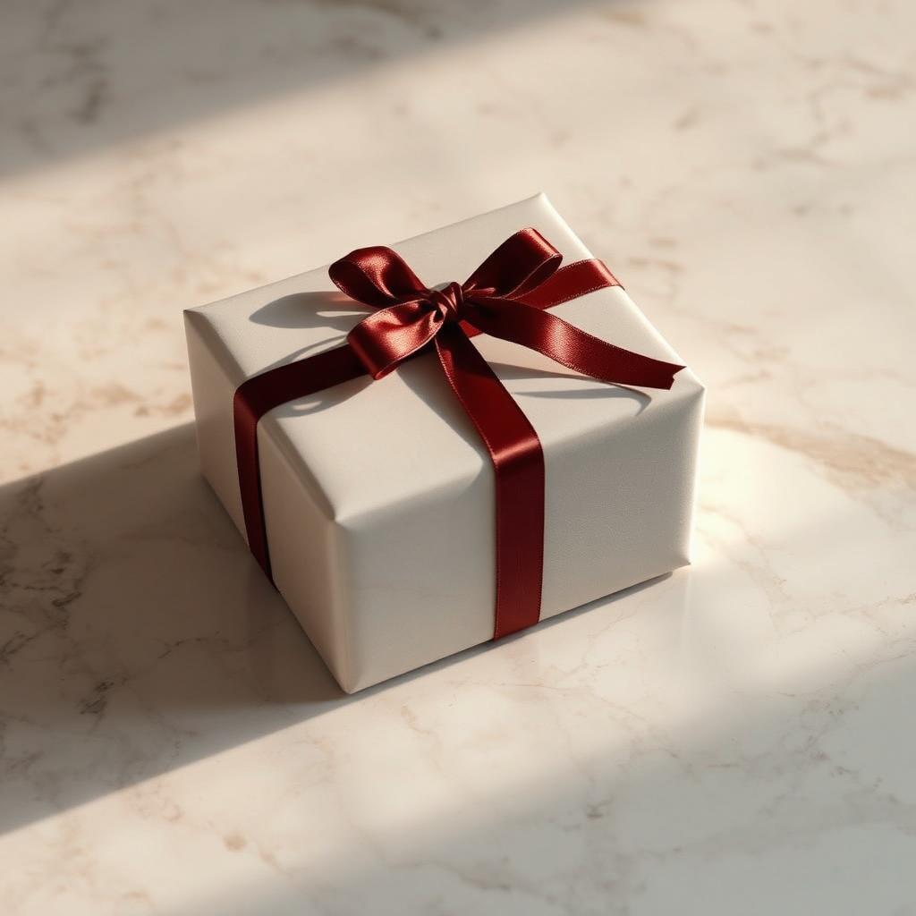 Gift wrapped with a ribbon